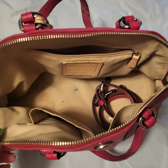 Coach Red Dome-Shaped Handbag - Picture 4 of 9